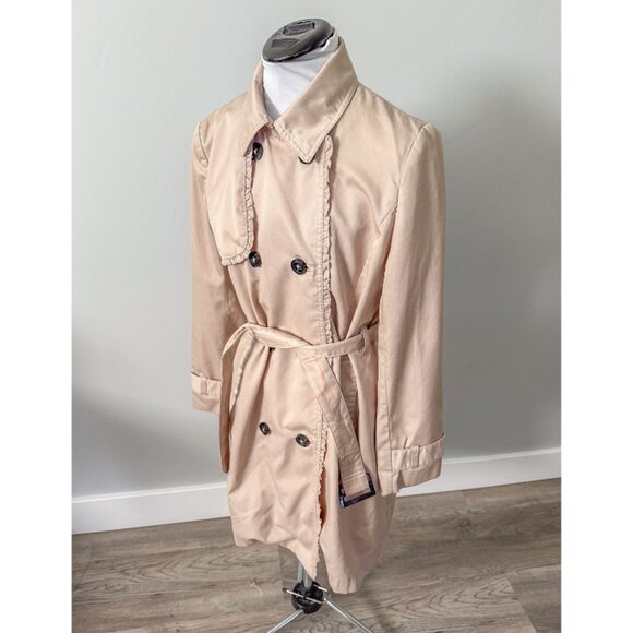 H&M Classic Khaki Trench Coat with Ruffle Details - Picture 5 of 9